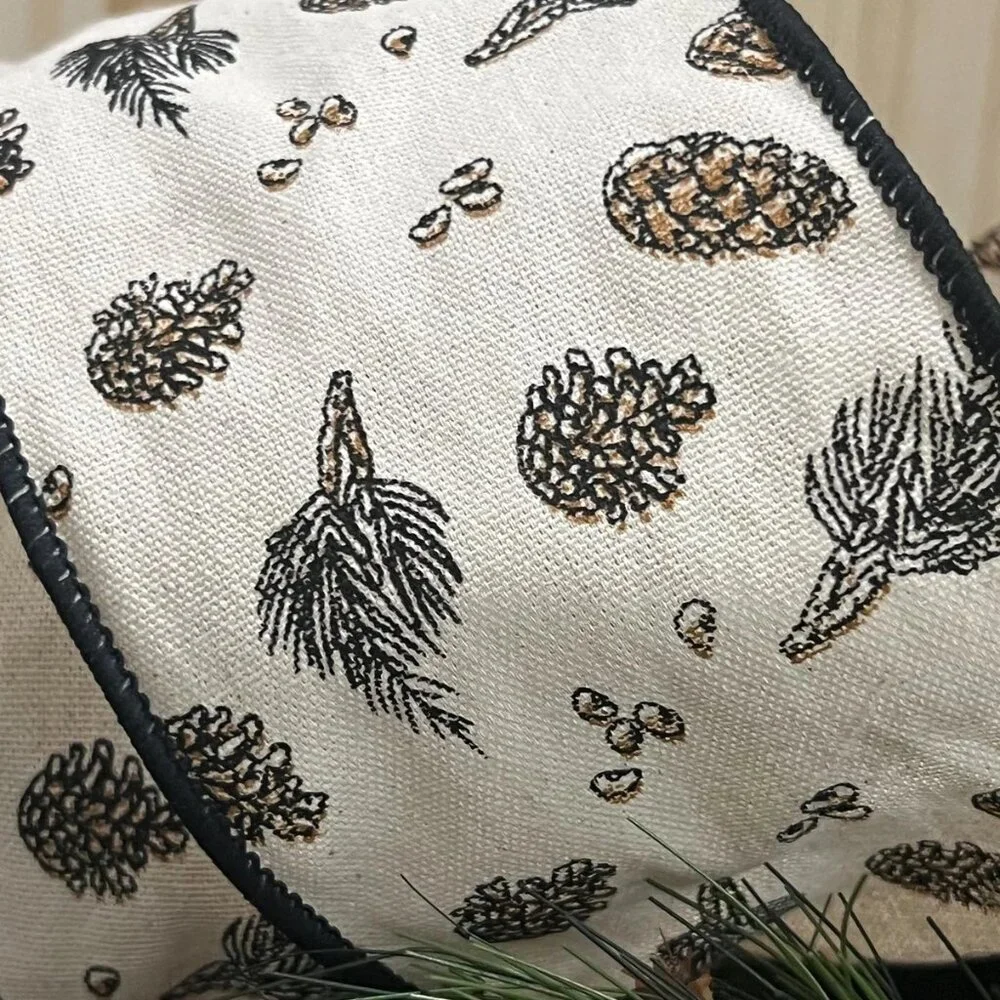 Canvas Pinecone Ribbon 4